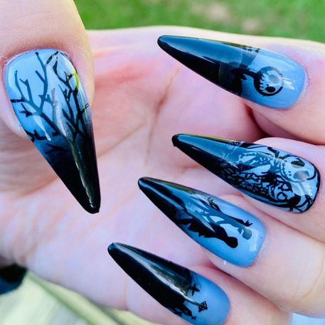 ombre halloween nails