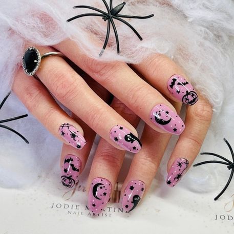 pink halloween nails