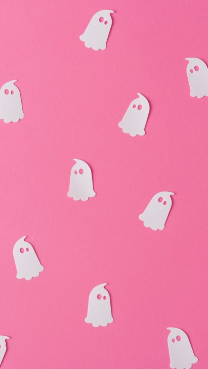Download Beautiful Halloween Ghosts On Pink Wallpaper  Wallpaperscom