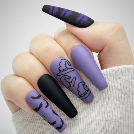 purple halloween nails