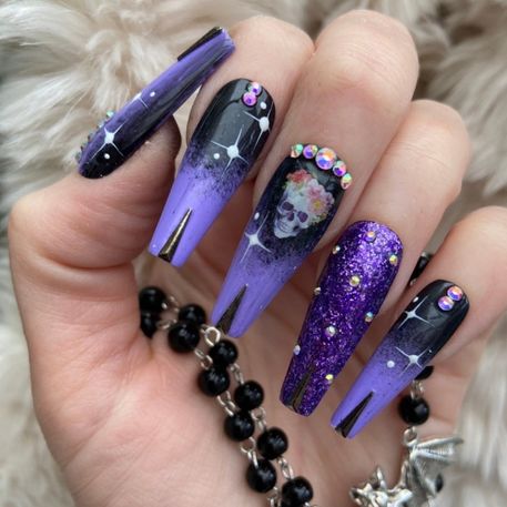 purple halloween nails