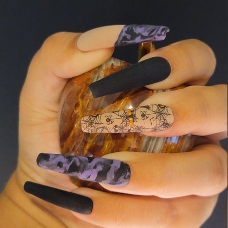 purple halloween nails