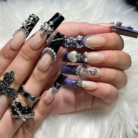 purple halloween nails