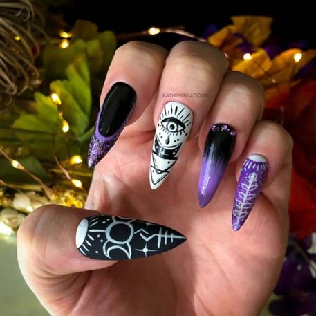 purple halloween nails