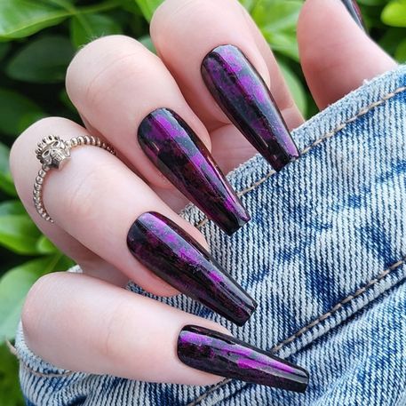 purple halloween nails