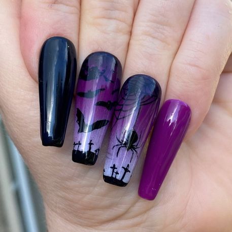 purple halloween nails