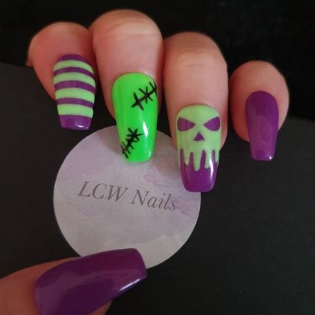 purple halloween nails