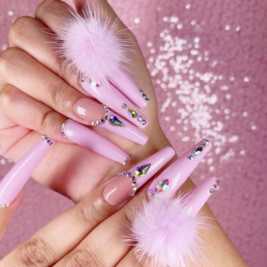 30 Spring Nails That We Are Obsessed With : Jewel Floral Nails