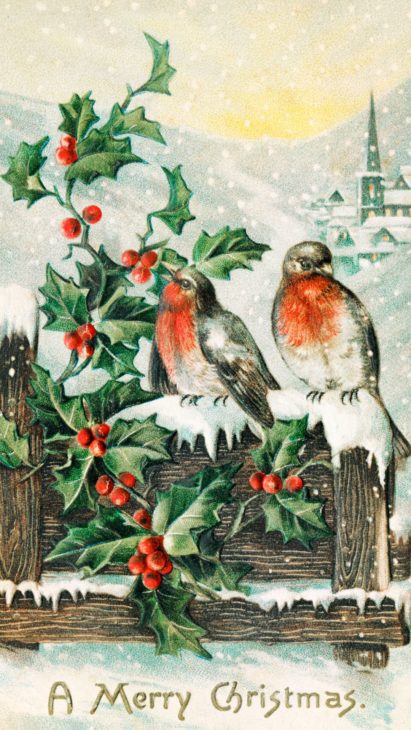 vintage christmas iphone wallpaper